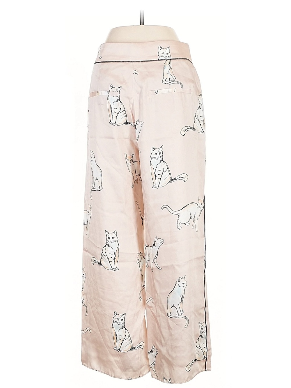 Zara Woman Pale Pink Cat-Print Trousers - Picture 3 of 3